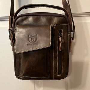BULLCAPTAIN Genuine Leather Sling Bag
